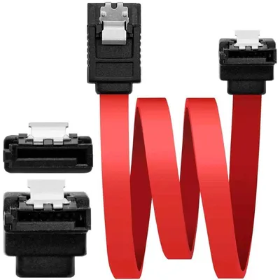 Nanocable abgewinkeltes SATA-Kabel mit Stecker/Stecker-Ankern, 0,5 m, Rot