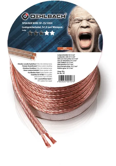 Lautsprecherkabel LS-Kabel 2x1,5mm² glasklar 20m SB