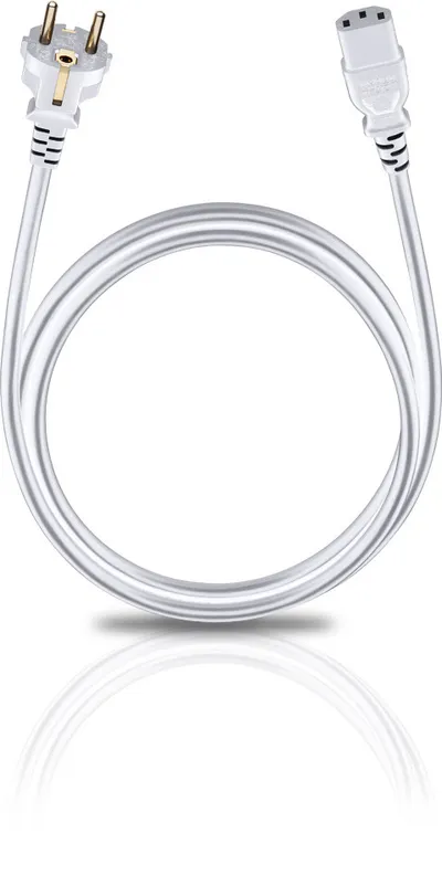 Powercord C 13 white 500 Universal-Netzkabel