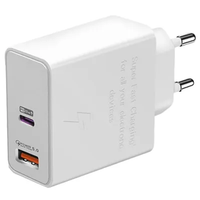 USB Doppel PD Ladegerät 45W Weiß USB Ladegerät USB Typ C USB Typ A