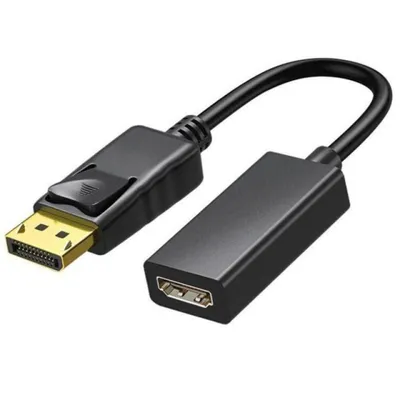 Adapter DisplayPort zu HDMI, Schwarz, 15 cm, Plug-and-Play Adapter DisplayPort zu HDMI, Schwarz, 15 cm, Plug-and-Play