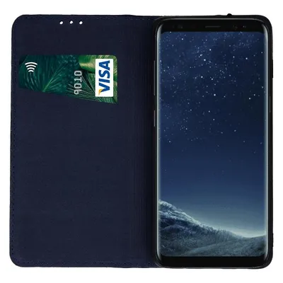OEM Echtes Leder Smart Pro für Samsung Galaxy A35 5G navy blau