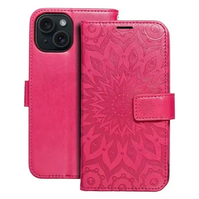 OEM Back panel cover MEZZO Book case for IPHONE 15 mandala magenta