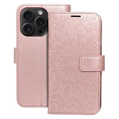 OEM Back panel cover MEZZO Book case for IPHONE 15 Pro mandala rose gold