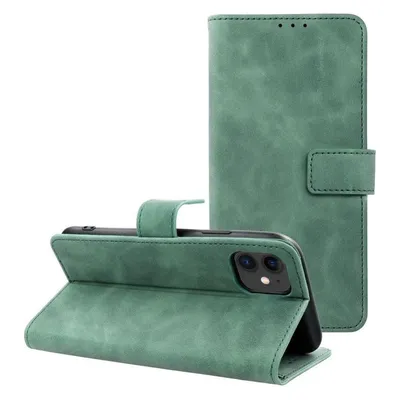 OEM Rückwandabdeckung TENDER Book Case für IPHONE 12 / 12 Pro grün
