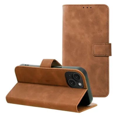 OEM Rückwandabdeckung TENDER Book Case für IPHONE 15 braun