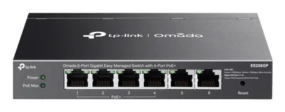 Switch TP-Link Omada ES206GP Managed 6x Gigabit Ethernet PoE+ 65W Wandmontage