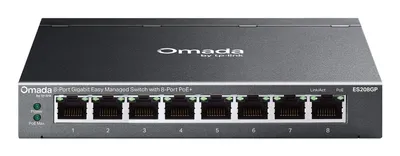 Netzwerk Switch TP-Link Omada ES208GP 8 Ports L2 Managed PoE+ Rack DIN rail