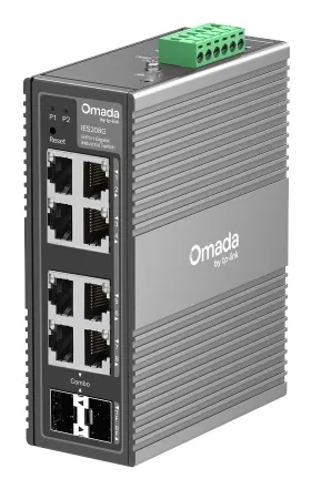 TP-Link Omada IES208G Managed Switch 6x Gigabit RJ-45 2x SFP PoE-frei Wandmontage