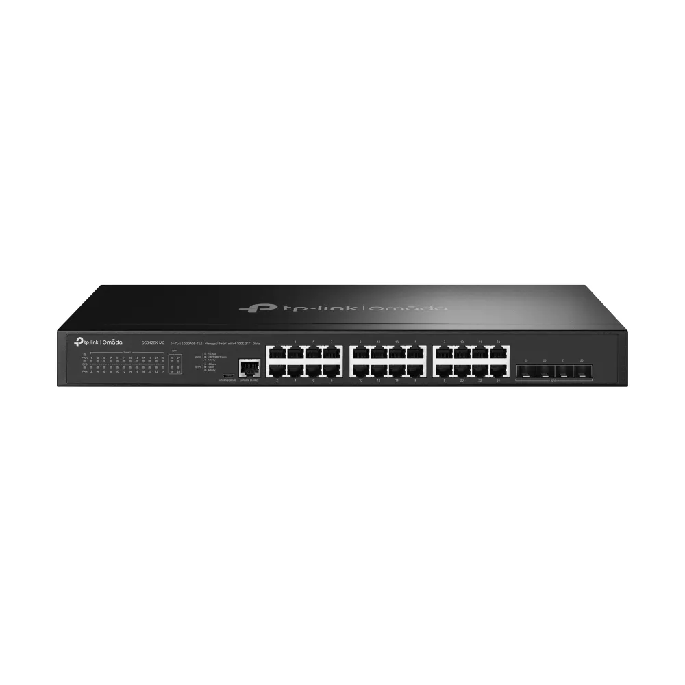 TP-Link Omada SG3428X-M2 24x2,5G 4xSFP+ L2+ 200 Gbit/s 1U Rack-Montage-Switch mit erweiterter Verwaltung