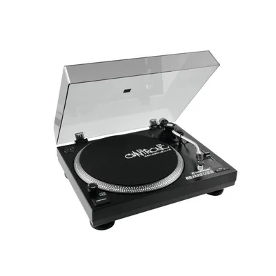 Tornamesa Omnitronic BD-1390 Black USB Belt-Drive 33 1/3, 45 RPM S-Arm