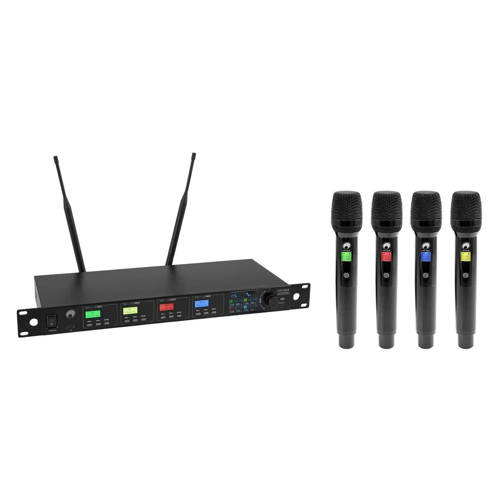 Omnitronic UHF-604 4-Kanal Funkmikrofon-System 520-554 MHz