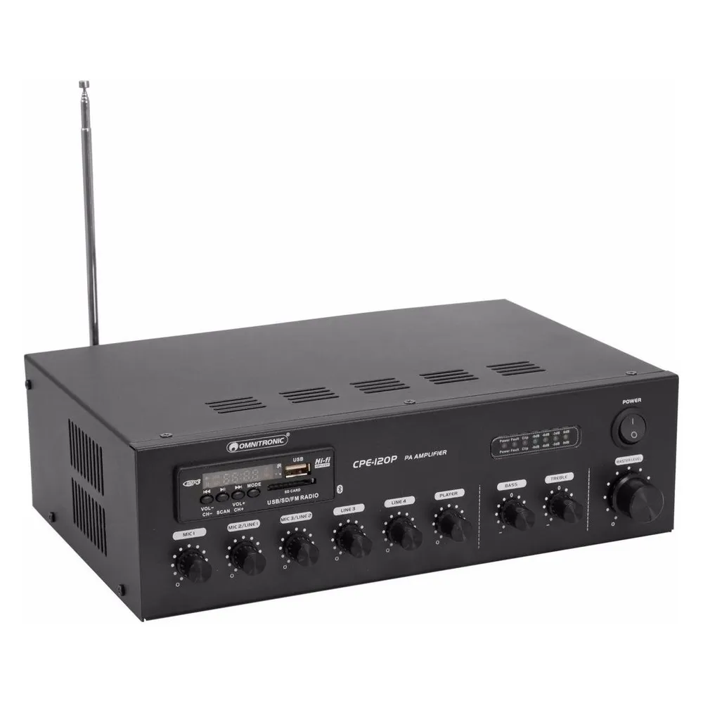 Omnitronic CPE-120P ELA ELA-Verstärker 120 W 4-Kanal 1-Zonen