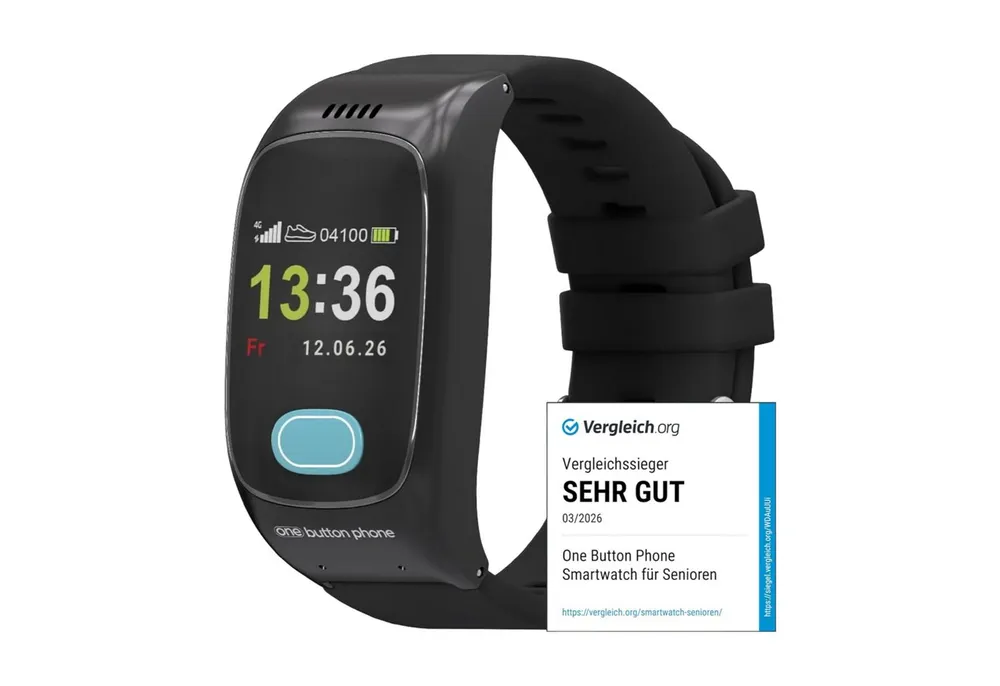 one button phone Senioren Smartwatch SOS Notfalluhr Notrufuhr GPS Smartwatch, SOS-Taste, automatische Sturzerkennung und GPS-Ortung