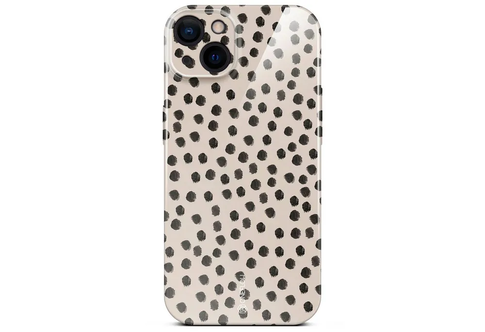 ONEFLOW Handyhülle für iPhone 15 Splash Cover Creme Beige Punkte 6,1 Zoll, Hülle mit Design Muster Designer Case Kameraschutz Handy Schutzhülle