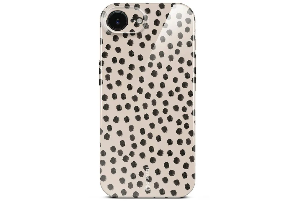 ONEFLOW Handyhülle für iPhone 16e Splash Cover Creme Beige Punkte 6,1 Zoll, Hülle mit Design Muster Designer Case Kameraschutz Handy Schutzhülle