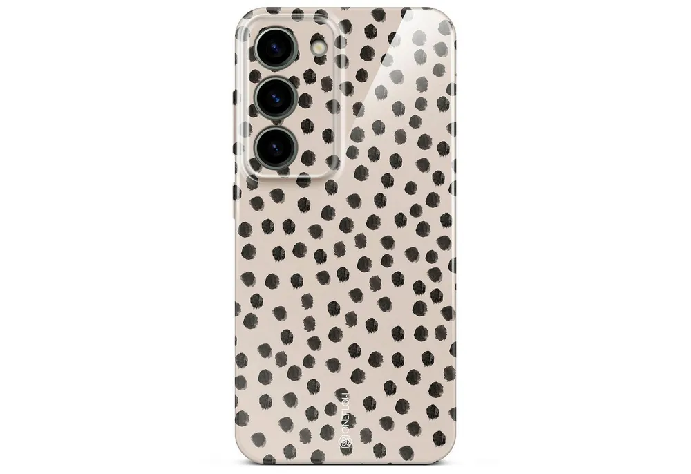 ONEFLOW Handyhülle für Samsung Galaxy S23 Splash Cover Creme Beige Punkte 6,1 Zoll, Hülle mit Design Muster Designer Case Kameraschutz Handy Schutzhülle