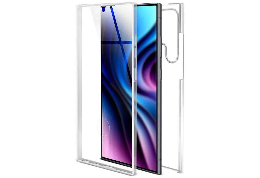 ONEFLOW Handyhülle für Samsung Galaxy S24 Ultra Hülle Komplett Schutz Touch Case 6,8 Zoll, 360 Grad Schutzhülle Transparent Rundumschutz Durchsichtig Beidseitig
