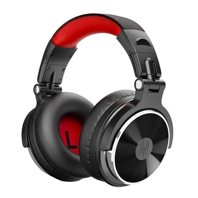 OneOdio Pro10 Kopfhörer mit Kabel, 3,5 mm und 6,35 mm Anschlüssen, Shareport, professionell rot