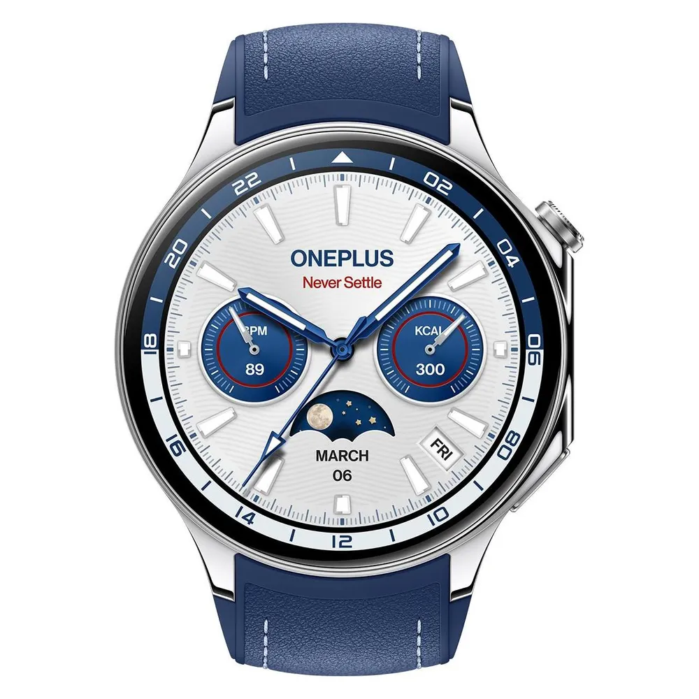 OnePlus Watch 2 Bluetooth GPS 47mm AMOLED Blau S Militärzertifiziert 5ATM IP68 SpO2