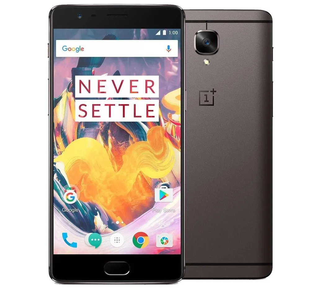 OnePlus OnePlus 3T A3003 64GB Dual Sim Android Smartphone Gunmetal Neu OVP Smartphone (13.97 cm/5.5 Zoll, 64 GB Speicherplatz, 16 MP Kamera, 4k-Videoaufnahme, Dash Charge, Dirac HD Sound)