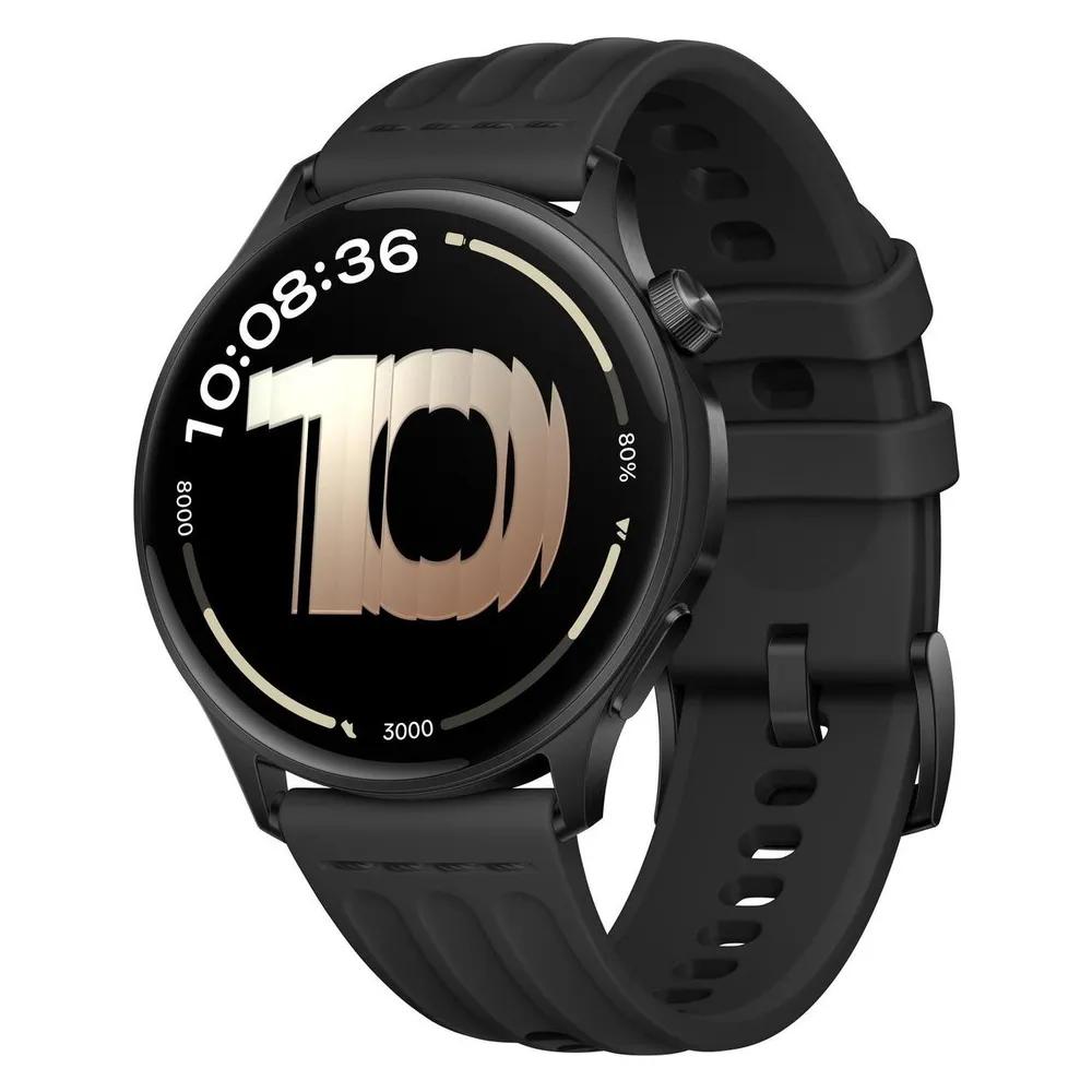 OnePlus Watch Lite Bluetooth GPS NFC 45mm AMOLED Schwarz Größe M 5ATM+IP68 SpO2 Puls