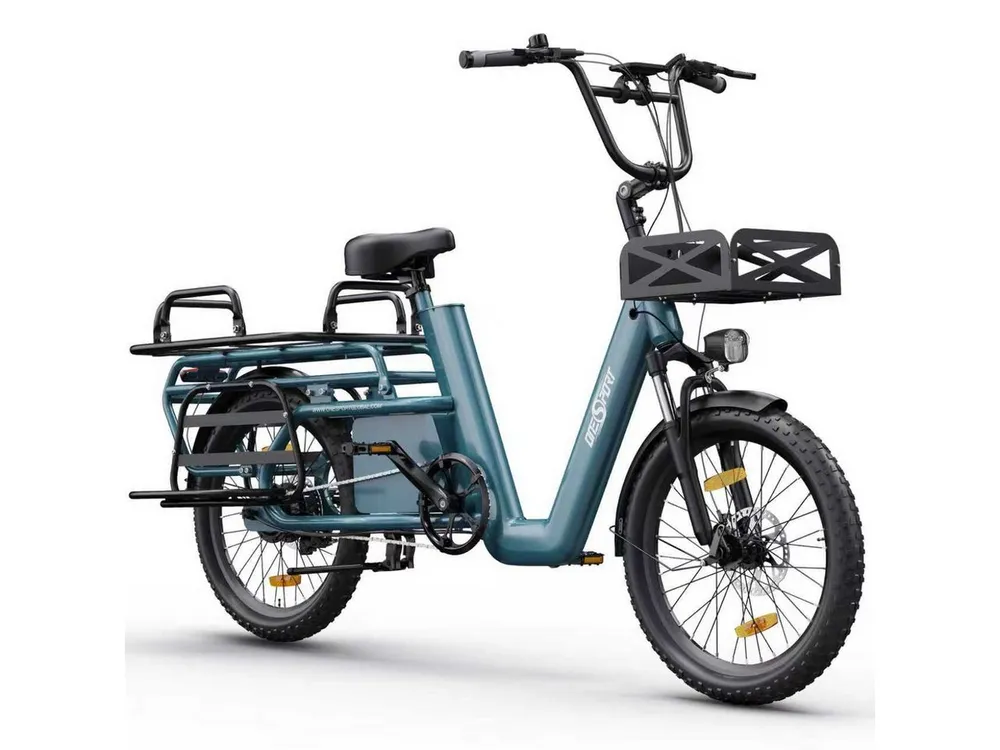 Onesport E-Bike Cityrad OT01 Cargo Damen u. Herren 250W, 48V, Geländereifen 20x2.6, Kettenschaltung, Heckmotor, 1296 Wh, elektrischen Bremshebel mit Scheibenbremesen, 20° Steigfähigkeit