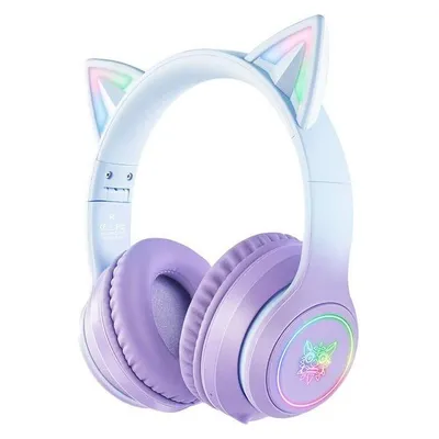 ONIKUMA B90 kabellose Bluetooth 5.0 Gaming Kopfhörer mit RGB-Beleuchtung Blau/Lila