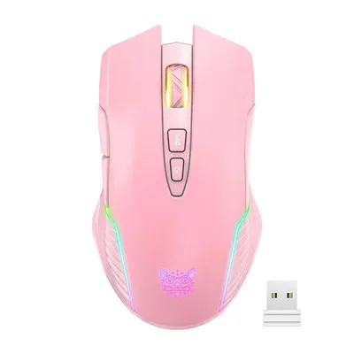 Ratón ONIKUMA CW905 Wireless 2.4G 3600 DPI Rosa RGB 7 Tasten Gaming