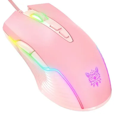 Maus ONIKUMA CW905 USB 6400 DPI RGB 7 Tasten Rosa Gaming Ergonomisch
