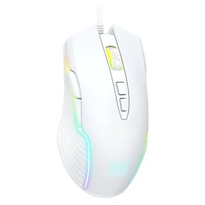 Ratón ONIKUMA CW905 USB 6400 DPI RGB 7 Tasten Weiß Gaming