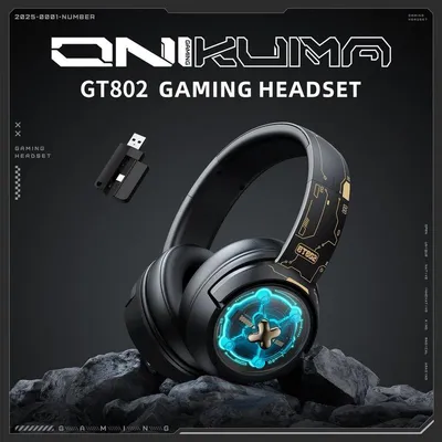 Onikuma GT802 kabellose und kabelgebundene Bluetooth Gaming Kopfhörer schwarz