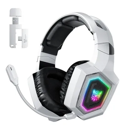 Onikuma GT806 kabellose und kabelgebundene Bluetooth Gaming Kopfhörer RGB weiß