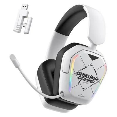 Onikuma GT883 kabellose Bluetooth und kabelgebundene Over Ear Gaming Kopfhörer weiß