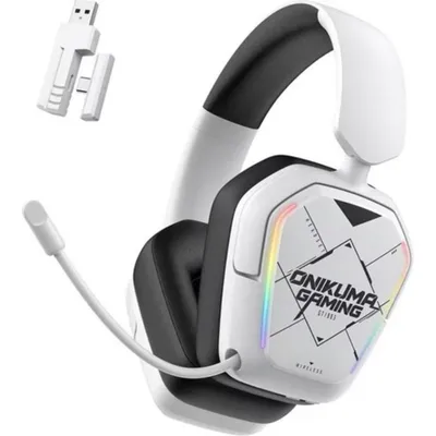 Onikuma GT883 kabellose Bluetooth und kabelgebundene Over Ear Gaming Kopfhörer weiß