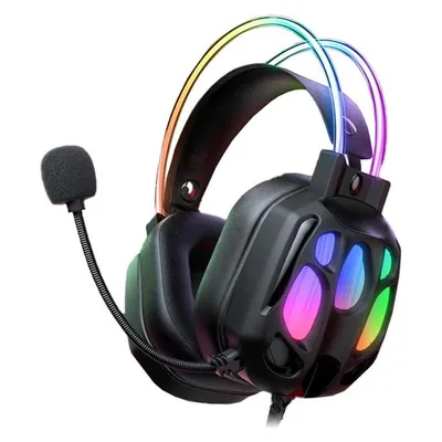 Onikuma X89 Gaming-Kopfhörer kabelgebunden USB-A mit Mikrofon und RGB schwarz