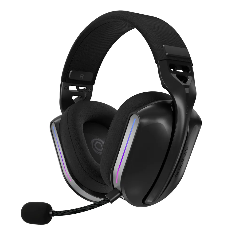 Auriculares ONiVERSE Polaris inalámbricos y con cable USB-C/Bluetooth Gaming con LED Negro