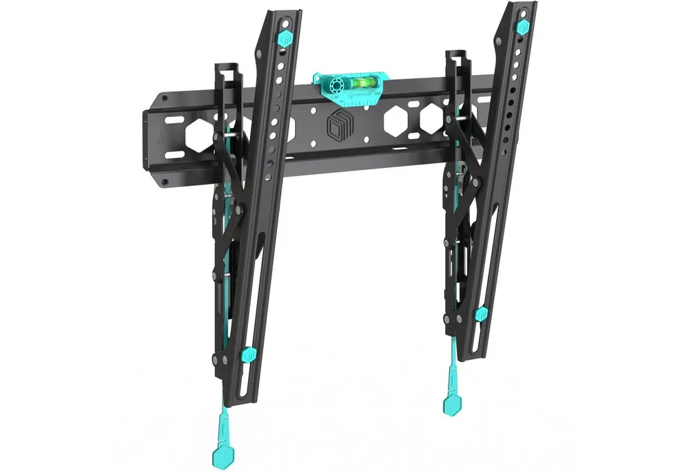 ONKRON TV-Wandhalterung 32-70 Zoll, bis 60 kg, VESA 75x75-400x400, TM5-B, (bis 70 Zoll, neigbar, dünn, flach, Click’n’Pull-System, Wasserwaage)