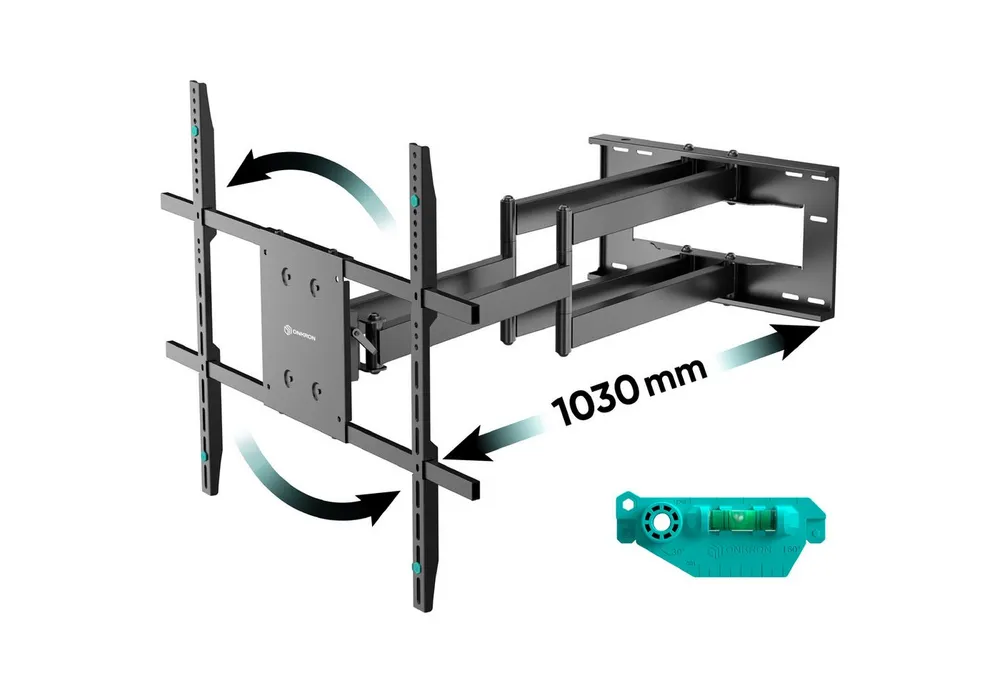 ONKRON TV-Wandhalterung 42-110 Zoll, bis 100 kg, VESA 100x100-800x600, M8L-B, (bis 110 Zoll, groß, schwenkbar, neigbar, drehbar, ausziehbar)