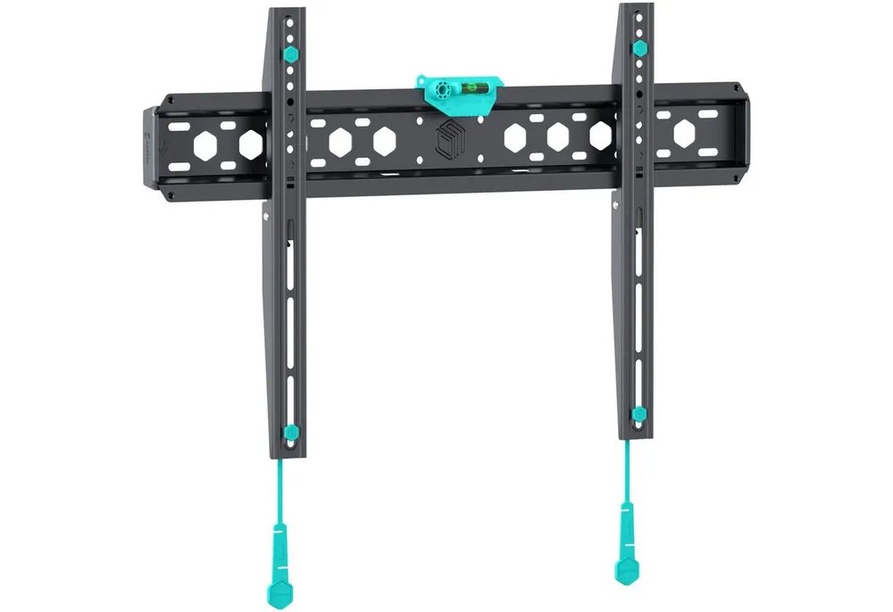 ONKRON TV-Wandhalterung 43-85 Zoll, bis 68,2 kg, VESA 75x75-600x400, FM6-B, (bis 85 Zoll, flach, fest, ultra slim, Click’n’Pull-System, integrierte Wasserwaage)