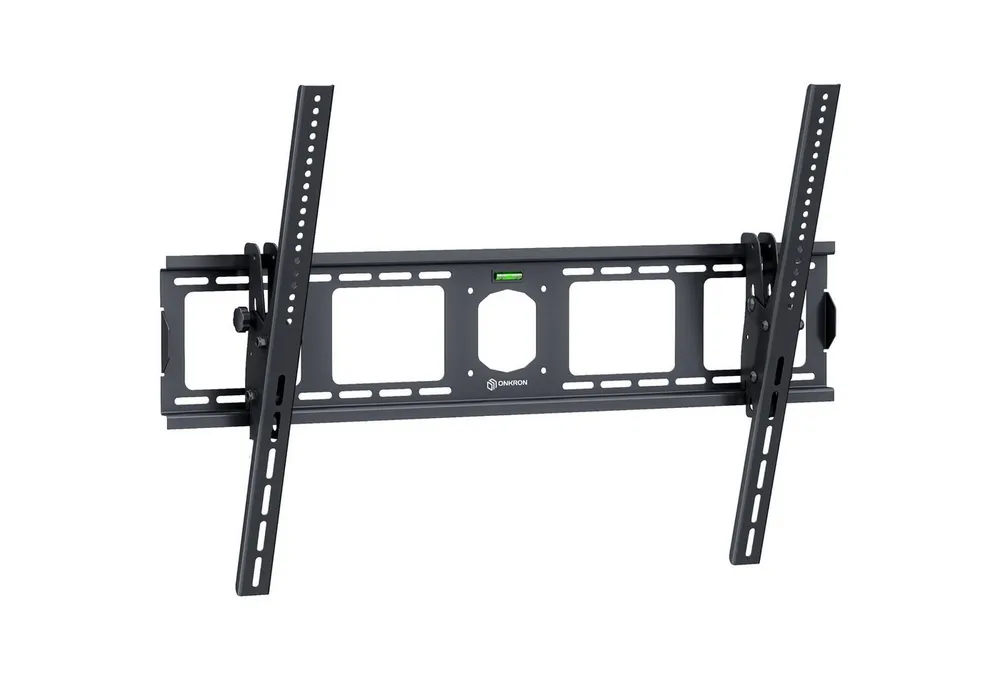 ONKRON TV-Wandhalterung 55-100 Zoll, bis 75 kg, VESA 75x75-800x600, UT4-B, (bis 100,00 Zoll, neigbar, flach, ultra slim, integrierte Wasserwaage)