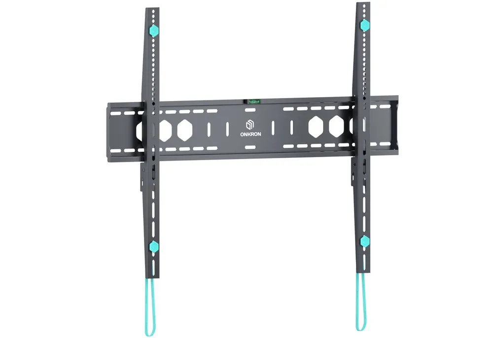 ONKRON TV-Wandhalterung 60-110 Zoll, bis 120 kg, VESA 200x200-900x600, UF12-B, (bis 110,00 Zoll, fest, flach, ultra slim, starr, Click’n’Pull-System)