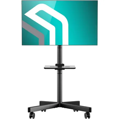 Onkron TS1137-B TV-Ständer mit Rollen für Bildschirme von 23" bis 60" bis 40 kg, VESA 400x400, Schwarz