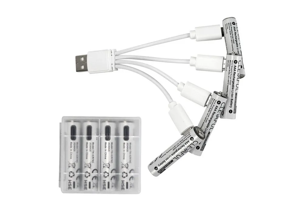 Online-Fuchs AAA Akku USB-C Anschluss inkl Ladekabel, 8 Batterien, wiederaufladbar, Akku-Set Micro AAA 400 mAh (1,5 V), inklusive LED-Ladeanzeige