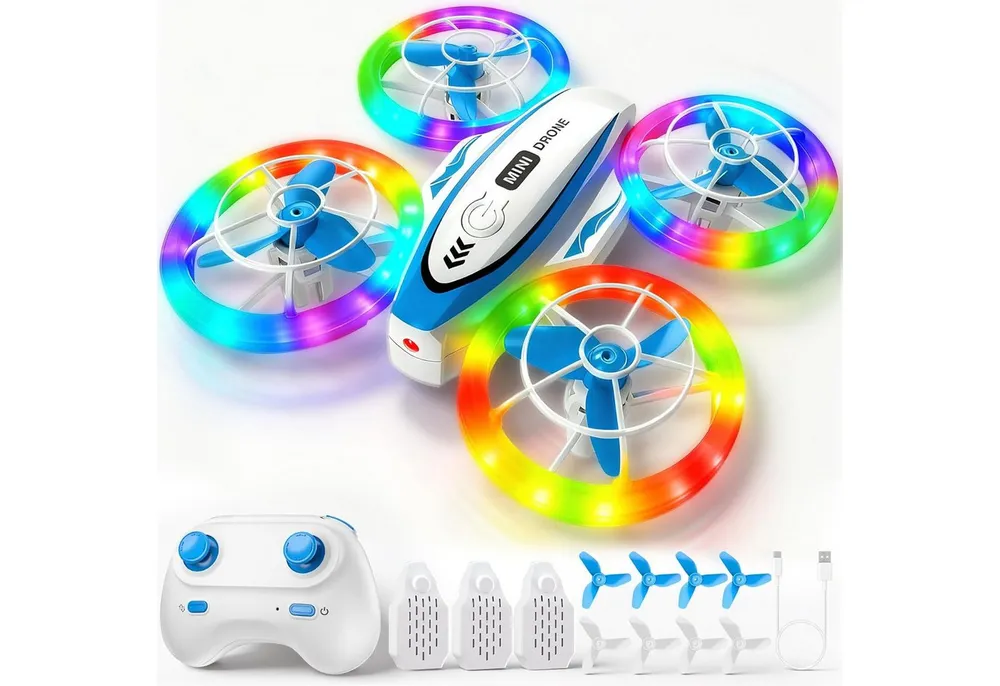 Ophy Mini-Drohne für Kinder (6–16 Jahre) – ferngesteuert, mit LED-Lichtern Spielzeug-Drohne (2 Geschwindigkeitsmodi, 3 Akkus, 3D-Flip & Headless-Modus, ideales Geschenk für Jungen & Mädchen)