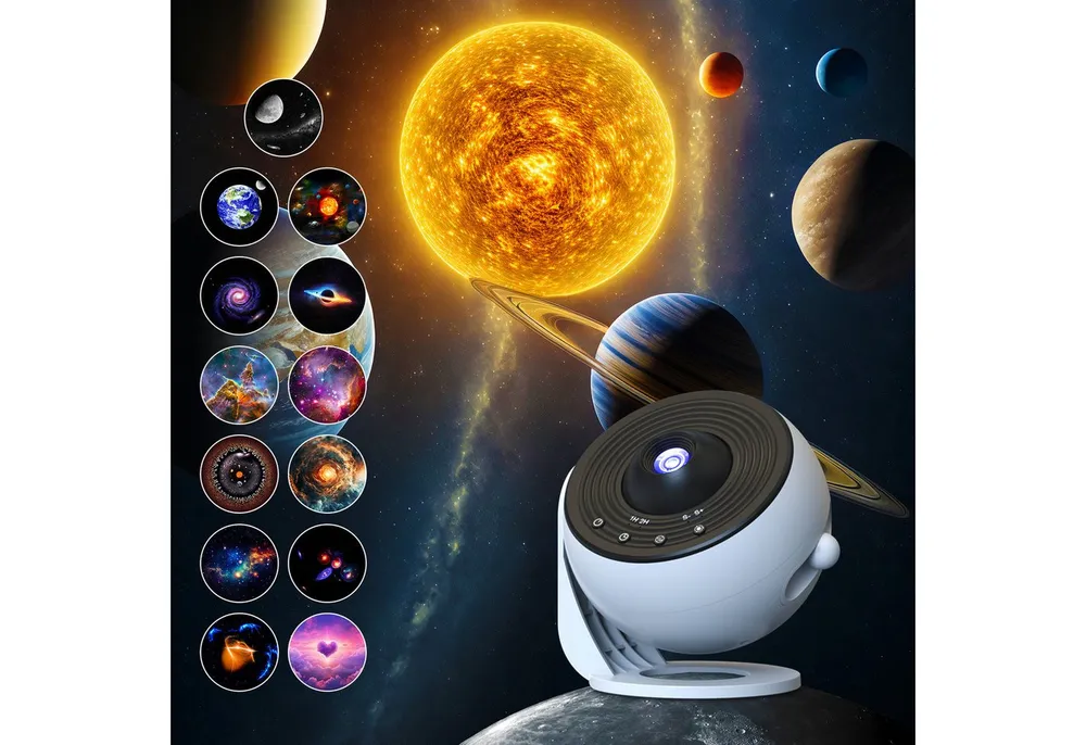 Ophy Sternenhimmel Projektor mit 14 Planetenscheiben Portabler Projektor (portabler Home-Planetarium-Projektor, für Schlafzimmer, Kinder & Erwachsene)