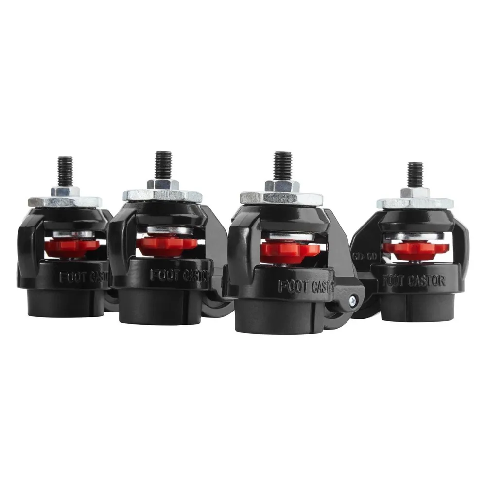 Cockpit-Rad Oplite OP-R8-CW 4er-Set Stahl Nylon Rot Schwarz 12 mm Gewinde