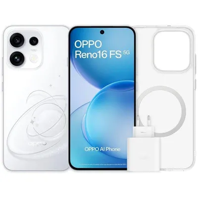 OPPO Reno16 FS 5G 8GB 512GB 6,57" Weiß Inklusive Schutzhülle und 45-W-Ladegerät