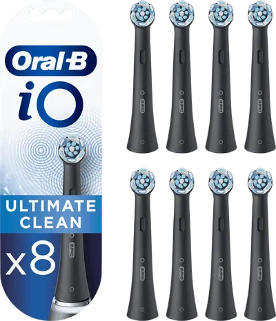Oral-B iO Ultimate Clean Schwarz mit Farbanzeige (8 Stück)
