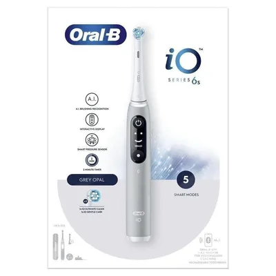 Oszillierende Zahnbürste Braun Oral-B iO 6S 5 Modi 2 Bürstenköpfe Drucksensor Timer Etui